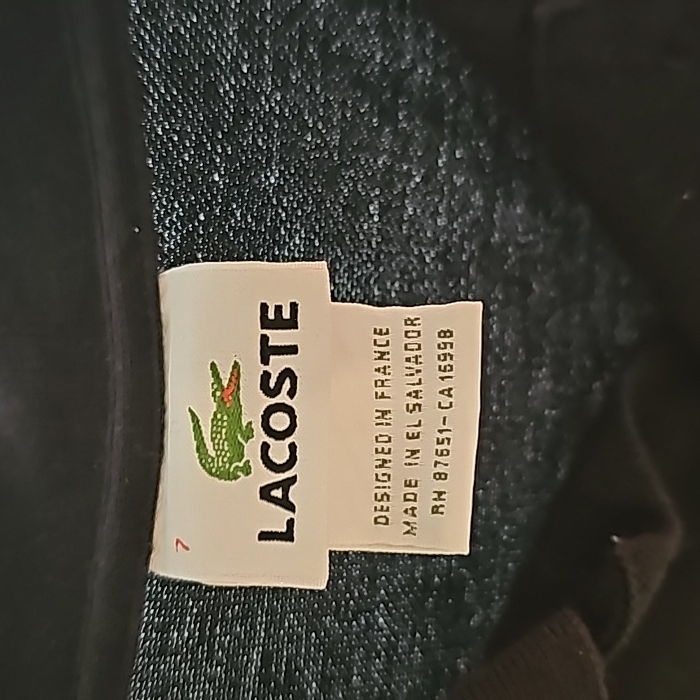 Lacoste size 7 black men's polo shirt